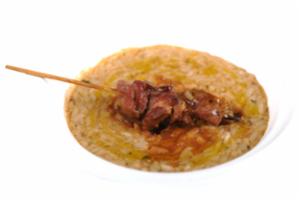 Massimo Bena - Trattoria da Massimino - Pianoro - Bologna “Riso vialone nano all’amaranto e pecorino di Gorgognano con spiedino d’agnello dell’Appennino Bolognese al bbq